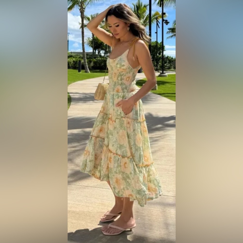 Free people Adriel tie strap ruffle dress - Picture 3 of 7